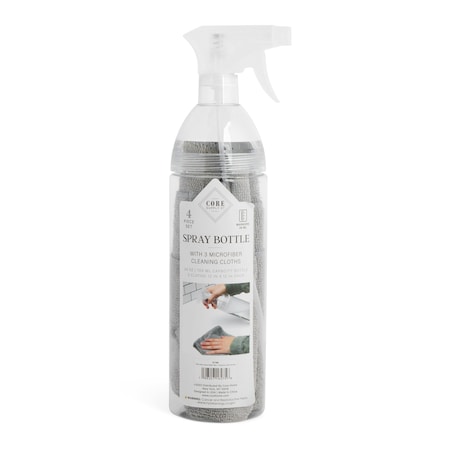 Core Supply Co. Pure Clean Spray Bottle With 3 Cleaning Cloths - Smoke 51169
